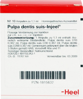 PULPA DENTIS SUIS Injeel Ampullen