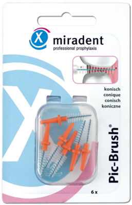 MIRADENT Interd.Pic-Brush Ersatzb.konisch orange