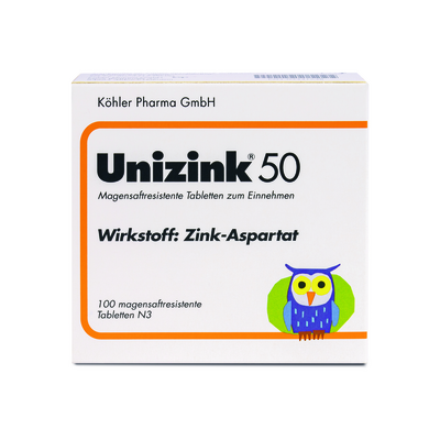 UNIZINK 50 magensaftresistente Tabletten