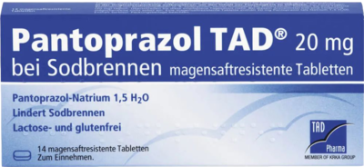 PANTOPRAZOL TAD 20 mg b.Sodbrenn. magensaftr.Tabl.