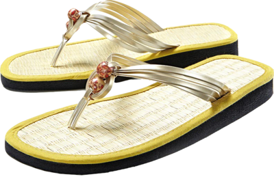 ZIMT FLIPFLOP Gr.41/42 Perlenbänder gold