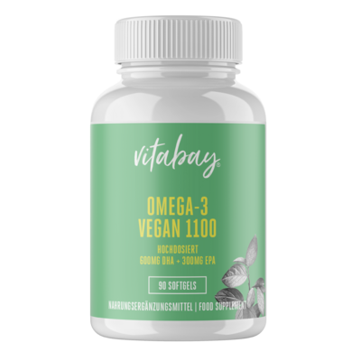 OMEGA-3 1100 mg vegan 600mg DHA+300mg EPA Weichk.